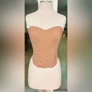 Tan Strapless Corset Top